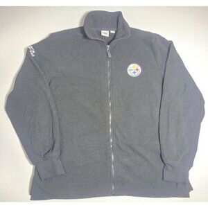Pittsburgh Steelers Fleece Jacket Mens XL Black Full Zip Sports Illustrated NFL